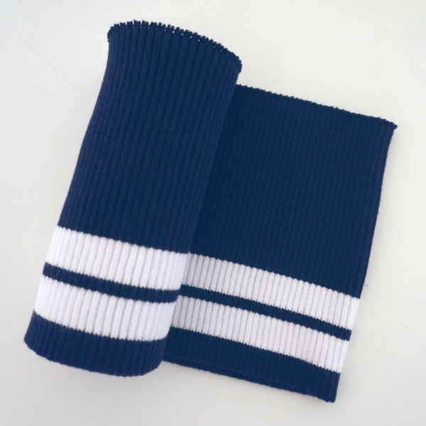 Bündchen, 'Clyde', Rot, Schwarz oder Blau, Fertigbündchen