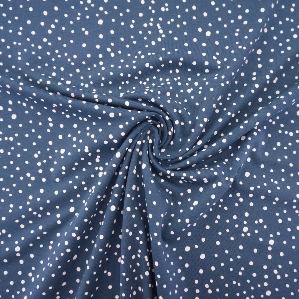 Jersey, Kleckse, Punkte, Blau, Meterware