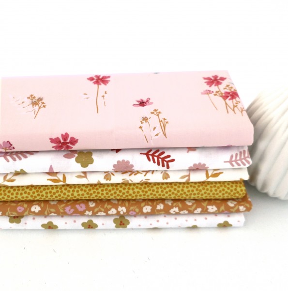 Stoffpaket Baumwolle, Fat Quarter, Gelb, Orange, Mixed, Patchwork