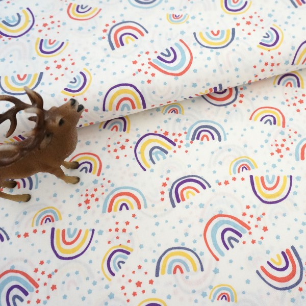 Baumwollstoff, Regenbogen, Bunt, Meterware