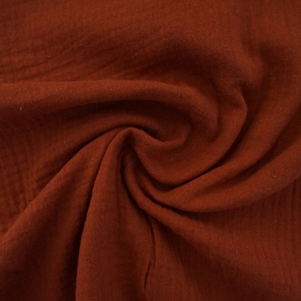 Musselin, Double Gauze, Uni, Brick, Meterware