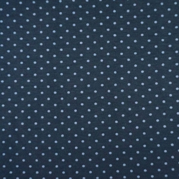Jersey Punkte, 2 mm, Dunkelblau/Blau, Meterware