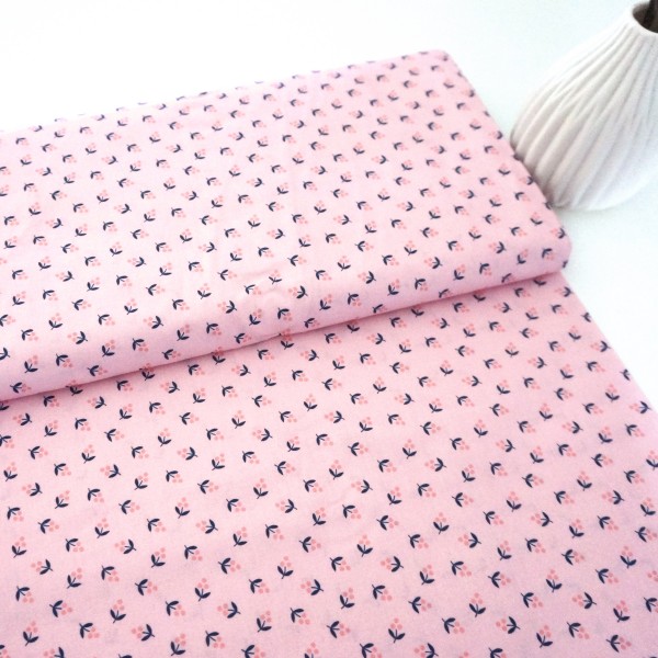 Baumwollstoff, Magic Garden, Blüten, Rosa, Meterware