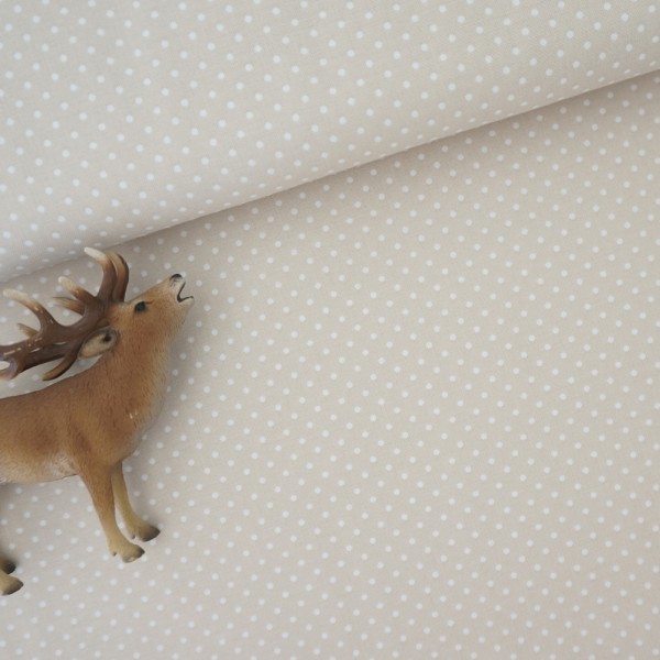 Baumwollstoff, kleine Punkte, 2mm, Judith, Hellbeige