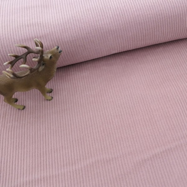 Cordjersey, Cord elastisch, Uni, Altrosa hell, Meterware