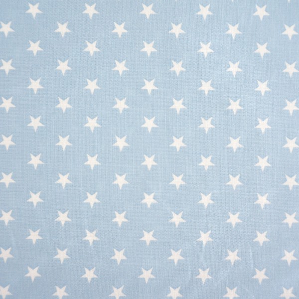 Baumwollstoff, Carrie, Sterne, 7 mm, zart Hellblau