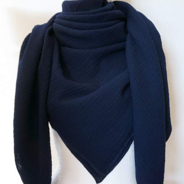 Halstuch Musselin XXL Dunkelblau
