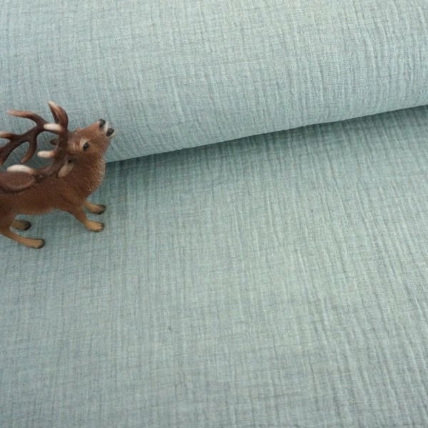 Musselin, Double Gauze, Mint, meliert, Meterware