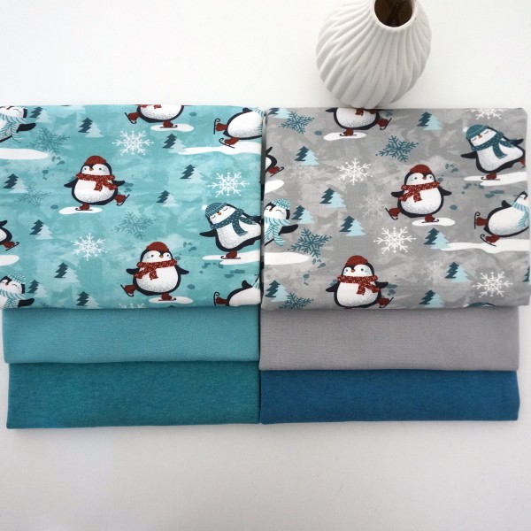 Restepaket Sweat/Jersey, My Little Pinguin, Uni meliert