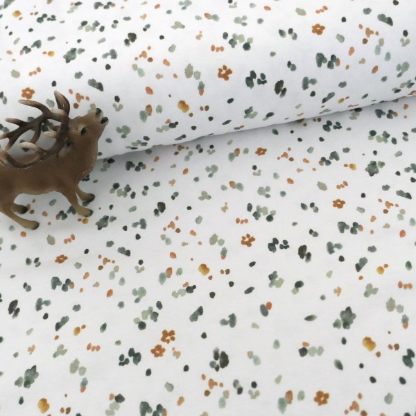 Jersey, Kleckse, Salbei, Smaragd, Meterware