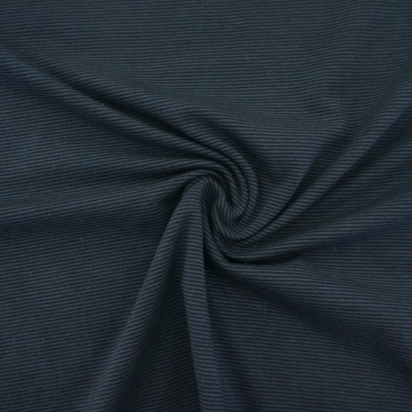 Jersey, Ringel 1mm, Dunkelpetrolblau/Schwarz, Meterware
