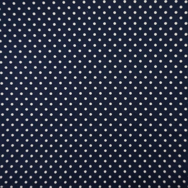 Rest, Baumwollstoff, kleine Punkte, 2mm, Judith, Dunkelblau