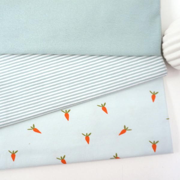 Stoffpaket Jersey, Möhrchen, Hellmint, Ringel Mint, Bündchen