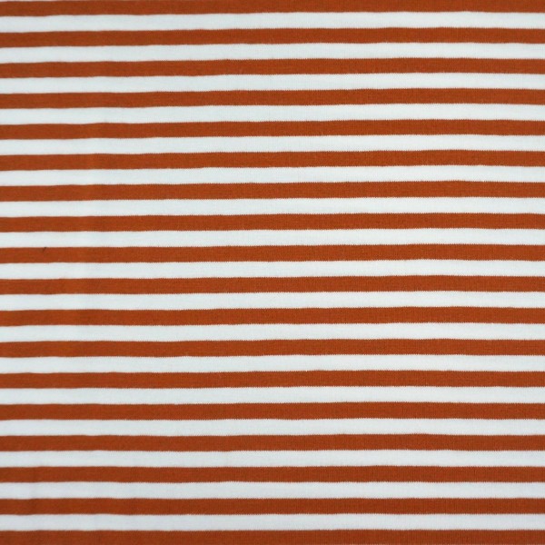 Ringeljersey 5 mm, Brick/Weiß, Meterware
