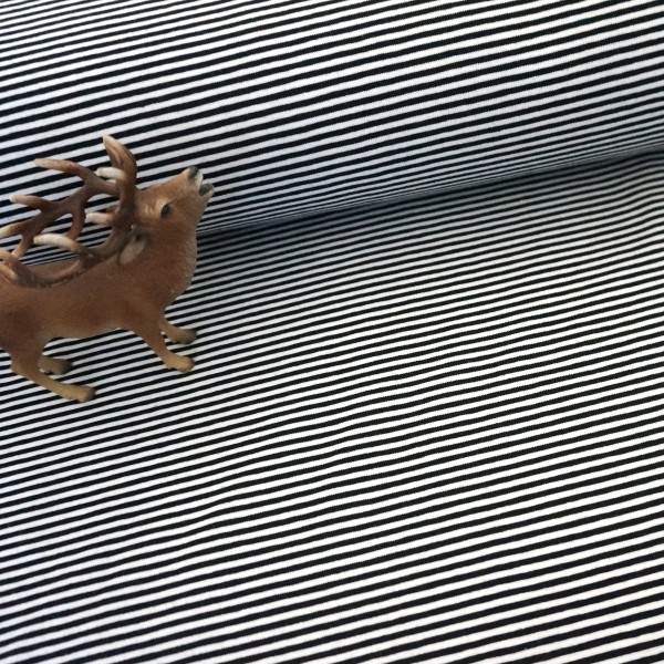 Ringeljersey Schwarz/Weiß, Meterware