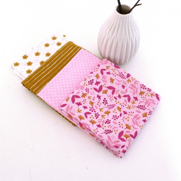 Stoffpaket Baumwolle, Fat Quarter, Blumen, Linien, Punkte, Patchwork