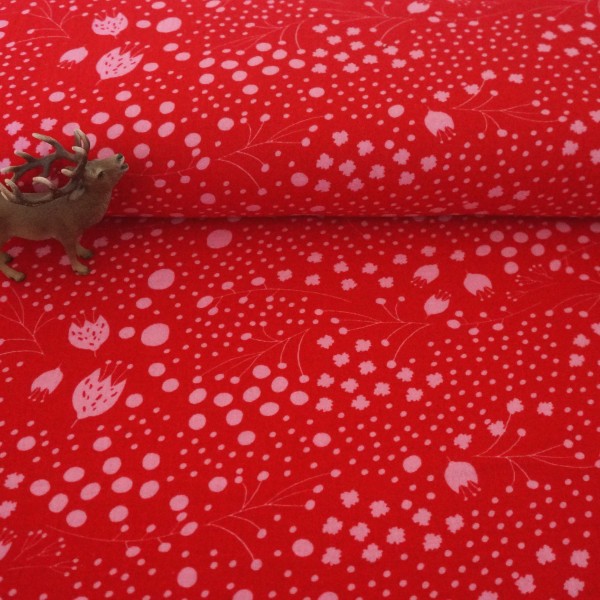 Musselin, Double Gauze, Fräulein Tulpe Rot/Rosa, Meterware