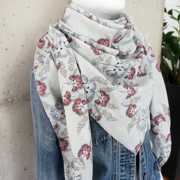 Dreieckstuch XL, Musselin, Dolden, 100% Baumwolle, Damentuch