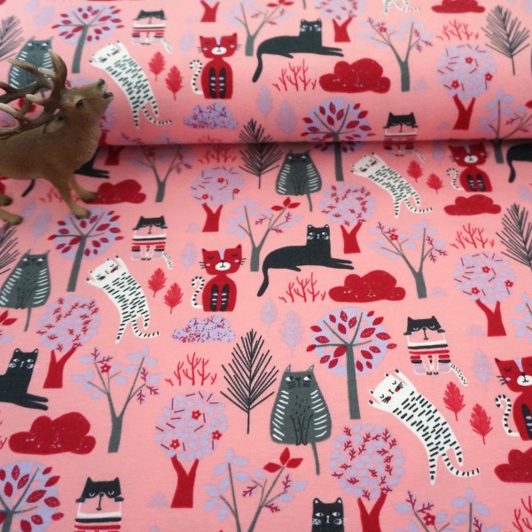 Jersey, Cats Miau, Rosa, Meterware