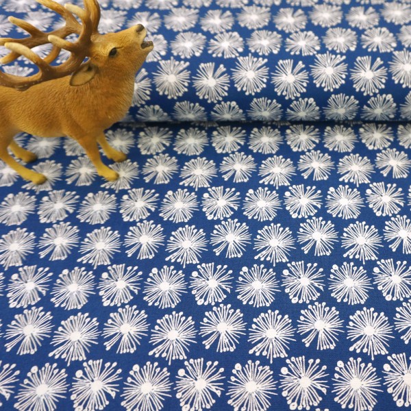 Baumwollstoff, Patchwork, Hand Picked, Burst, Blau, Weiß