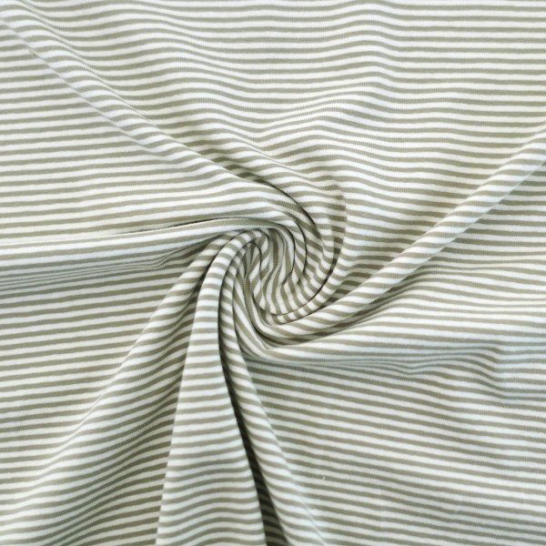Ringeljersey 3mm, helles Oliv/Weiß, Meterware