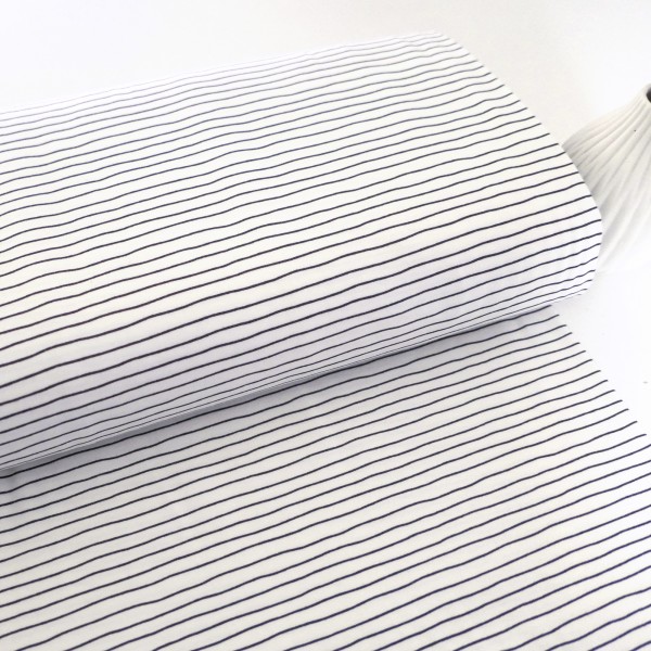 Jersey Linien, Off-White, Dunkelgrau, Meterware