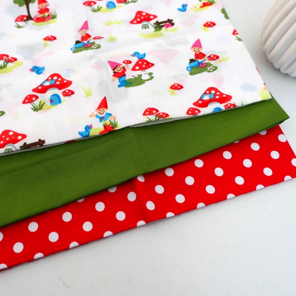 Restepaket Patchwork, Zwerge, Polka Dots, Uni