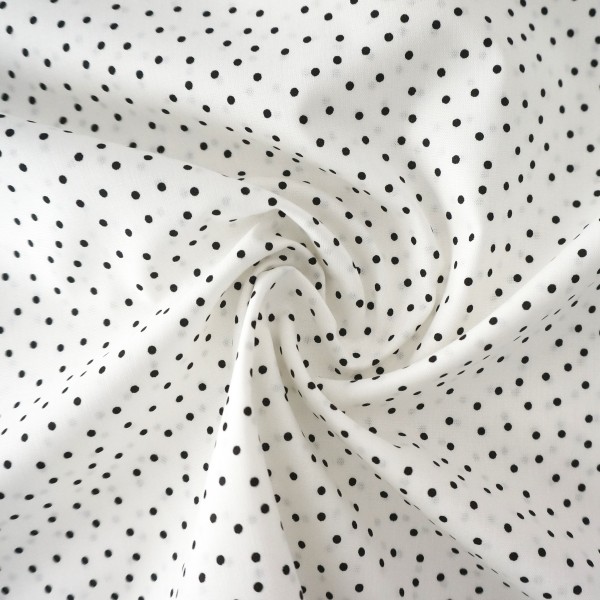Baumwollstoff, Punkte, Off-White, Meterware