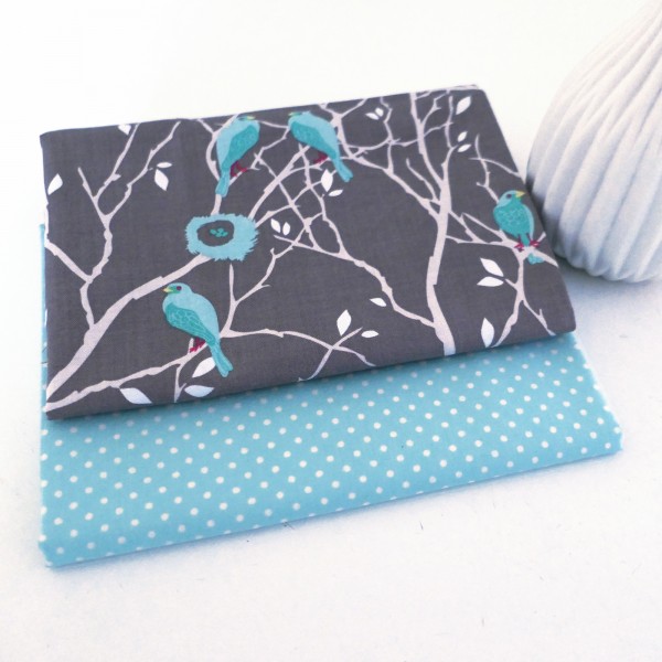 Reste, Baumwollstoff, Patchwork, Riley Blake, Nachtvogel, Punkte Mint