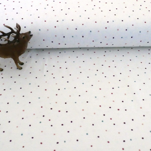 Jersey, kleine Punkte, Off-White, Altrosa, Mauve, Blau, Meterware