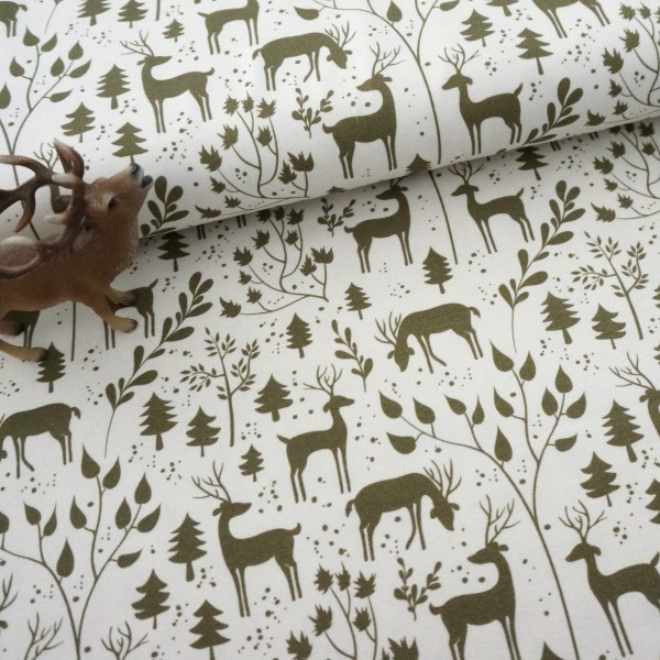 Jersey, Miniwinter, Rotwild, Rehe, Moos, Grün, swafing, Meterware