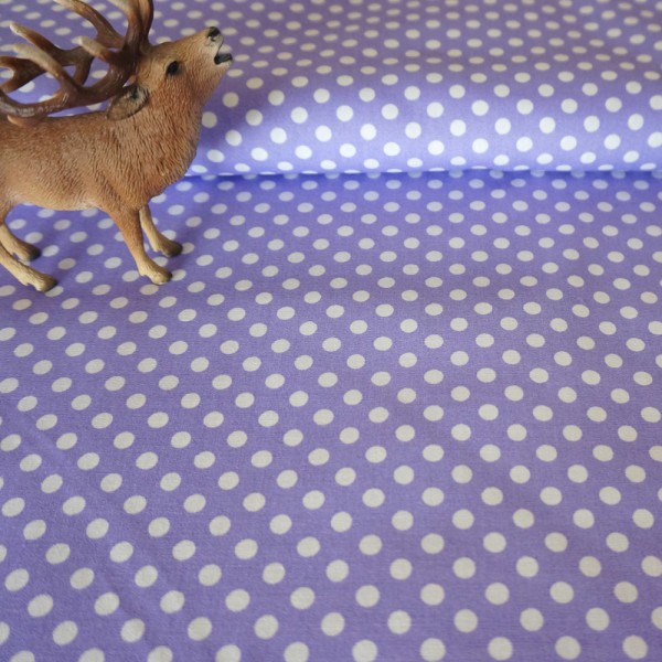 Baumwollstoff, Popeline Punkte, Lila, Meterware