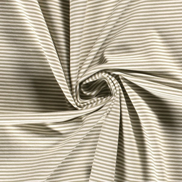 Ringeljersey 3 mm, helles Oliv/Weiß, Meterware