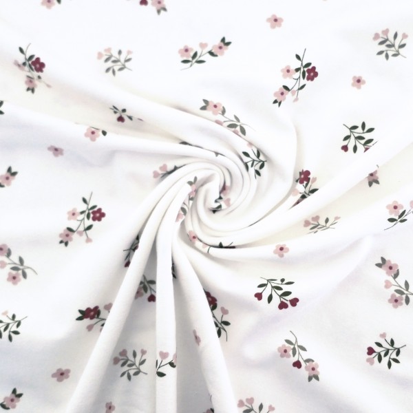 Jersey Streublumenzweige Off-White, Bunt, Meterware