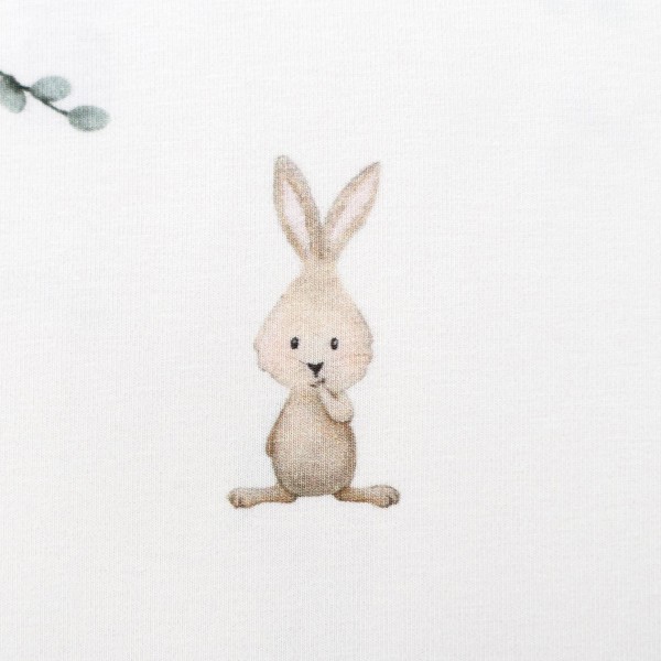 Jersey kleine Hasen, Off-White, Creme, Meterware