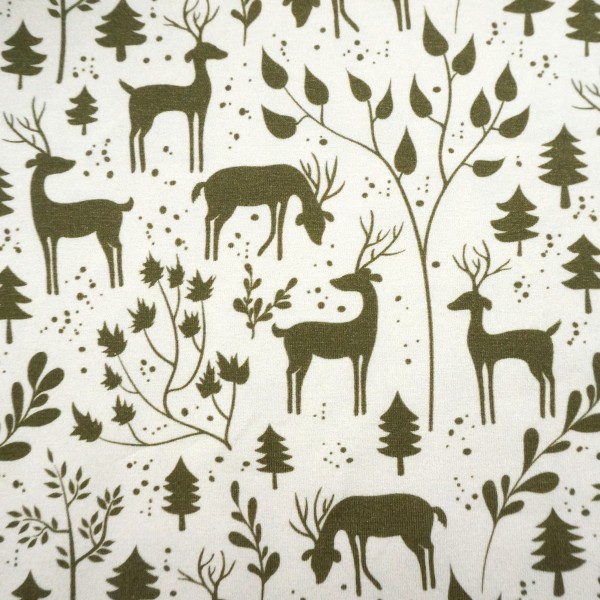 Jersey, Miniwinter, Rotwild, Rehe, Moos, Grün, swafing, Meterware