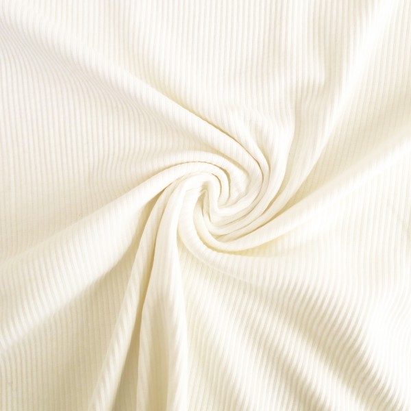 Ripjersey, Babyjersey, Uni, Naturweiß, Meterware
