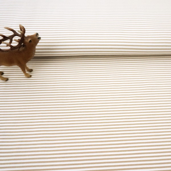 Ringeljersey Hellcreme/Weiß, Meterware