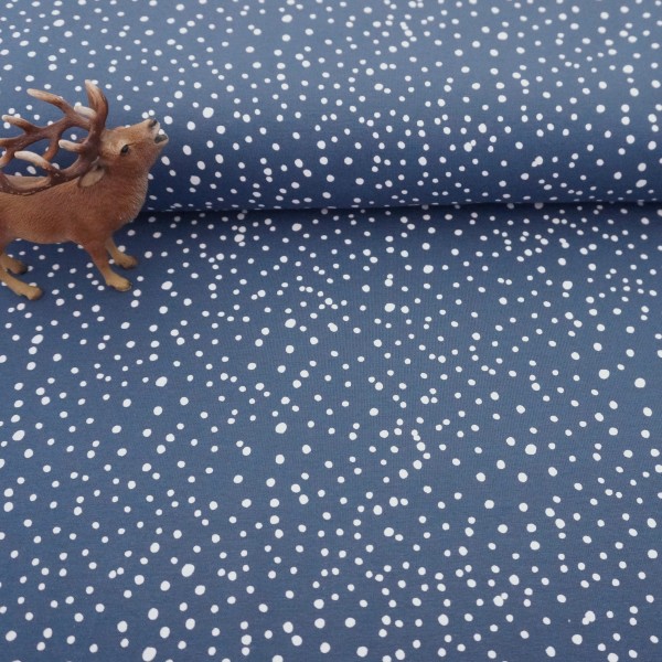 Jersey, Kleckse, Punkte, Blau, Meterware