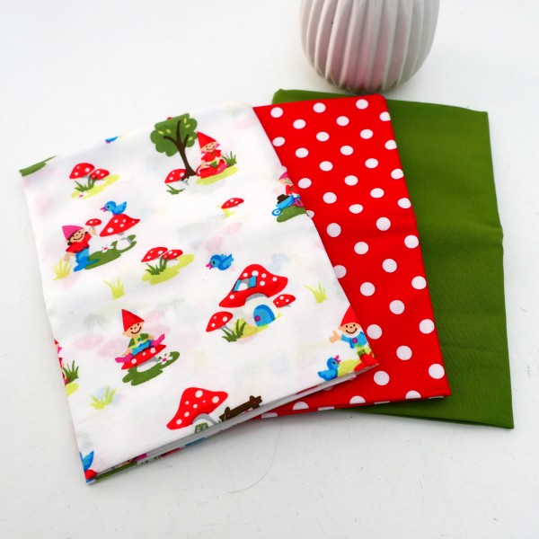 Restepaket Patchwork, Zwerge, Polka Dots, Uni
