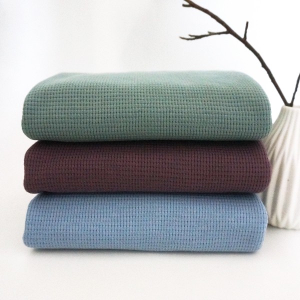 Waffelstrick, Waffeljersey, Uni, Mauve, Meterware