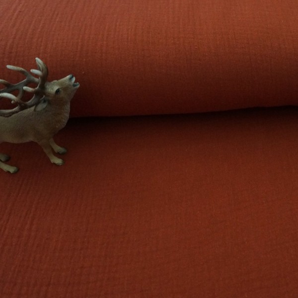 Musselin, Double Gauze, Uni, Brick, Meterware