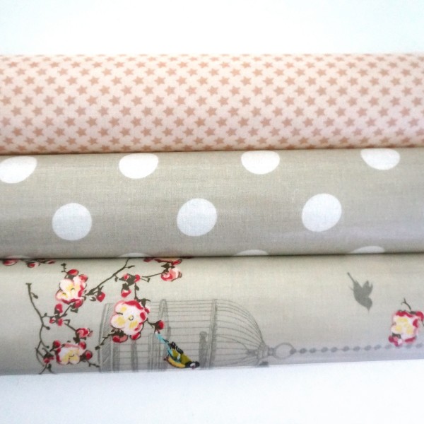 Restepaket Wachstuch, Birdcage Toffee, Dots, Stars Rosé