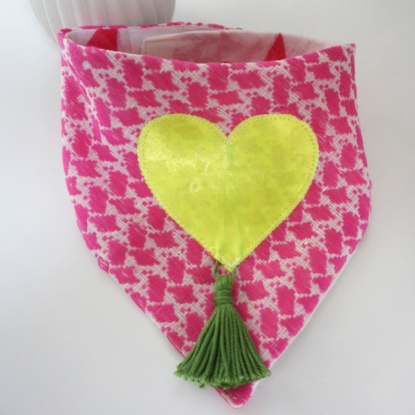 Hundehalstuch Unikat "Ibiza" Pink-Gelb