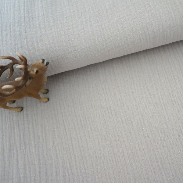 Musselin, Double Gauze, Uni, Hellgrau, Meterware