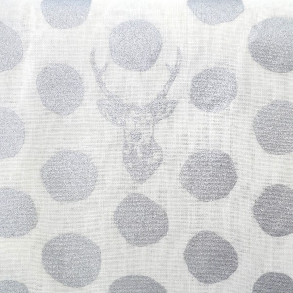 Reststück echino Canvas Halbleinen Hirsch Deer&Dot Silber