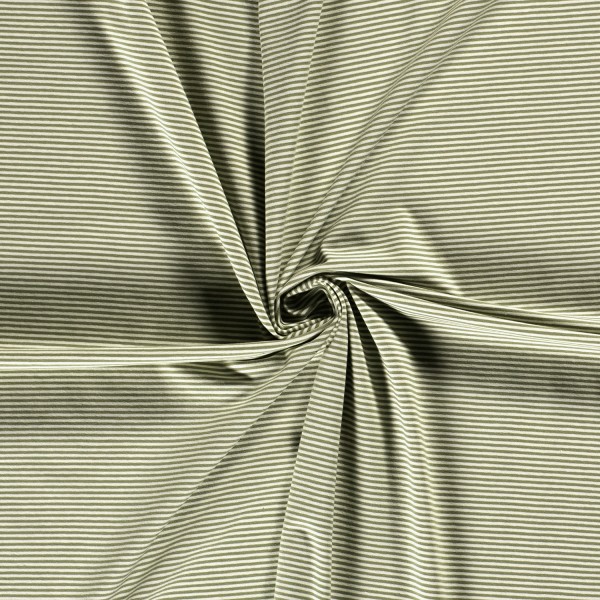 Ringeljersey 3 mm, Tannengrün/Weiß, Meterware