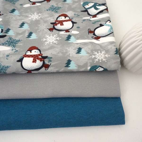 Restepaket Sweat/Jersey, My Little Pinguin, Uni meliert