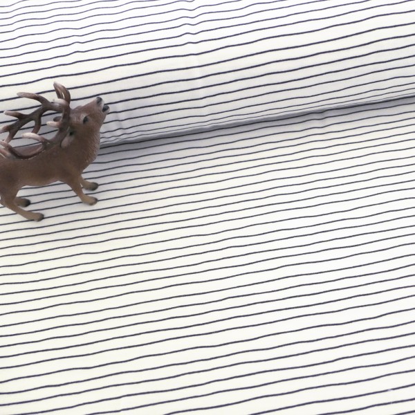 Jersey Linien, Off-White, Dunkelgrau, Meterware