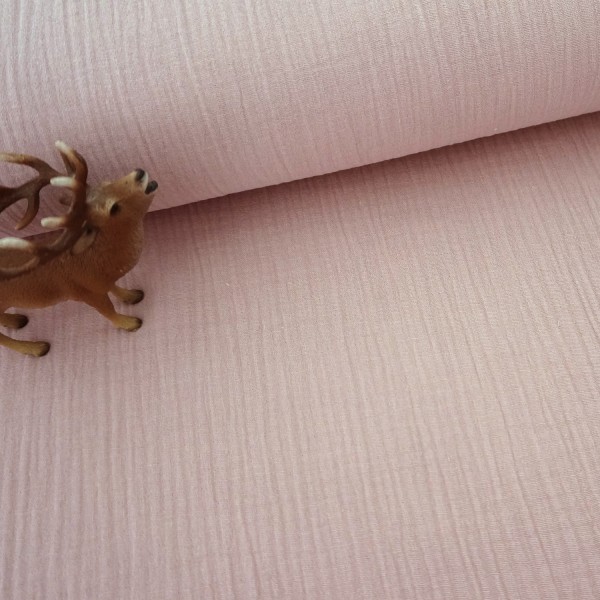 Musselin, Double Gauze, Uni, Altrosa hell, Meterware